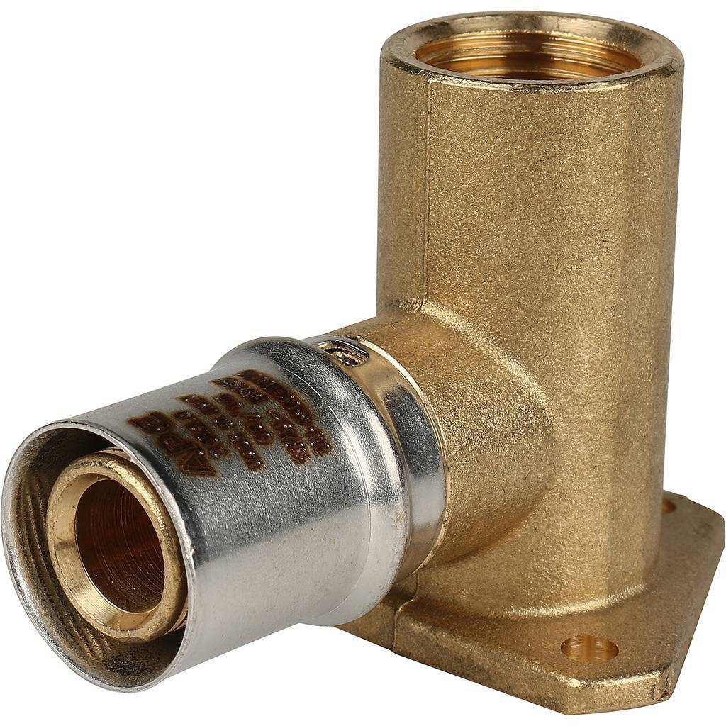 Угольник STOUT настенный с креплением удлинённый 1/2 х20 для металлопластиковых труб прессовой, SFP-0012-001220