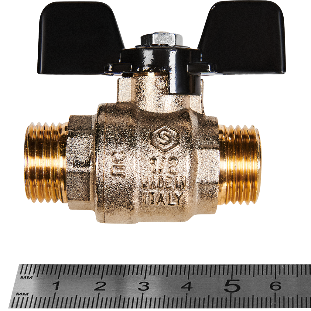 Кран шаровой полнопроходной STOUT НР/НР ручка бабочка 1/2