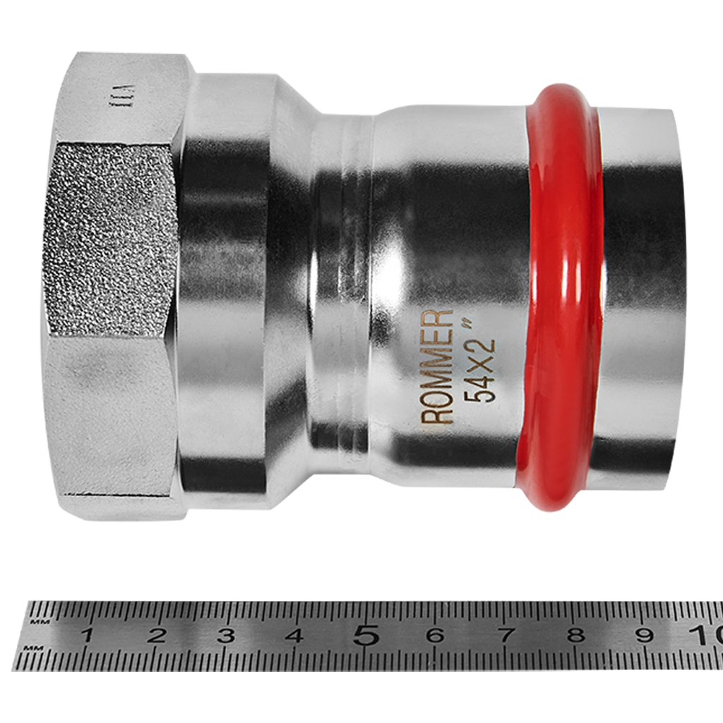 Переходник-ВР ROMMER 54х2 из нержавеющей стали прессовой