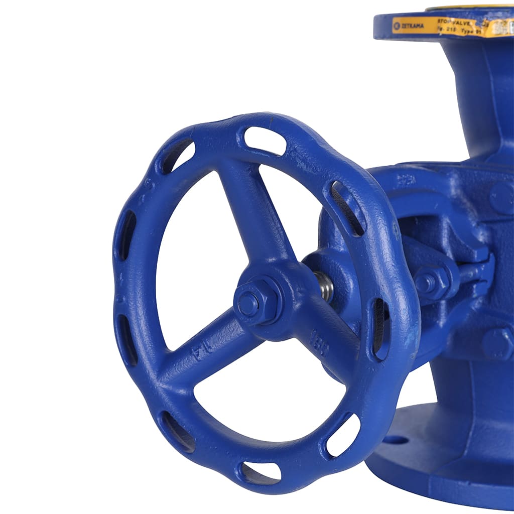 Клапан запорный ZETKAMA 215A Ду65 Ру16 фланцевый из чугуна, 215A065C01