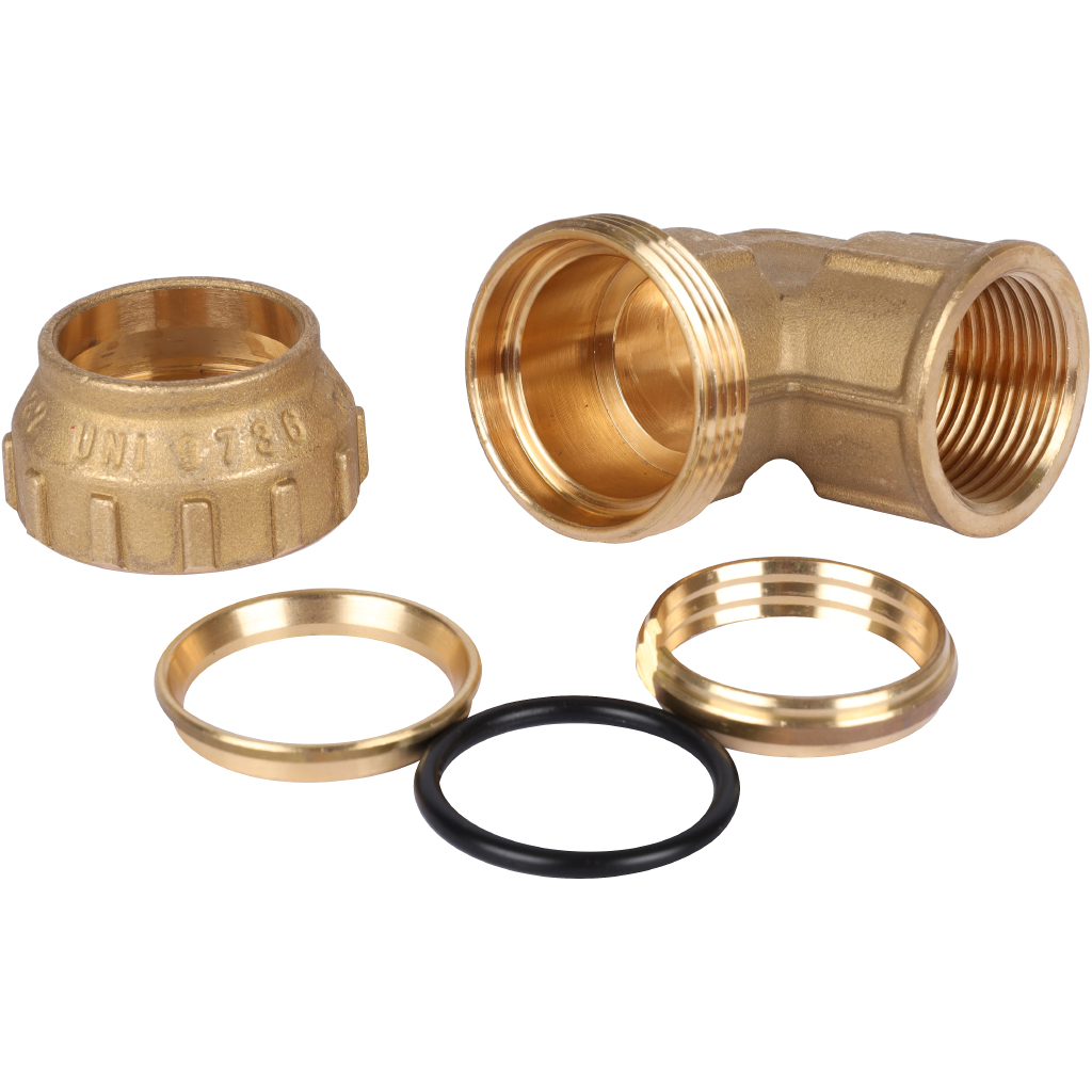 Угольник TIEMME с внутренней резьбой 32х1 для труб ПНД винтовой, 3400162