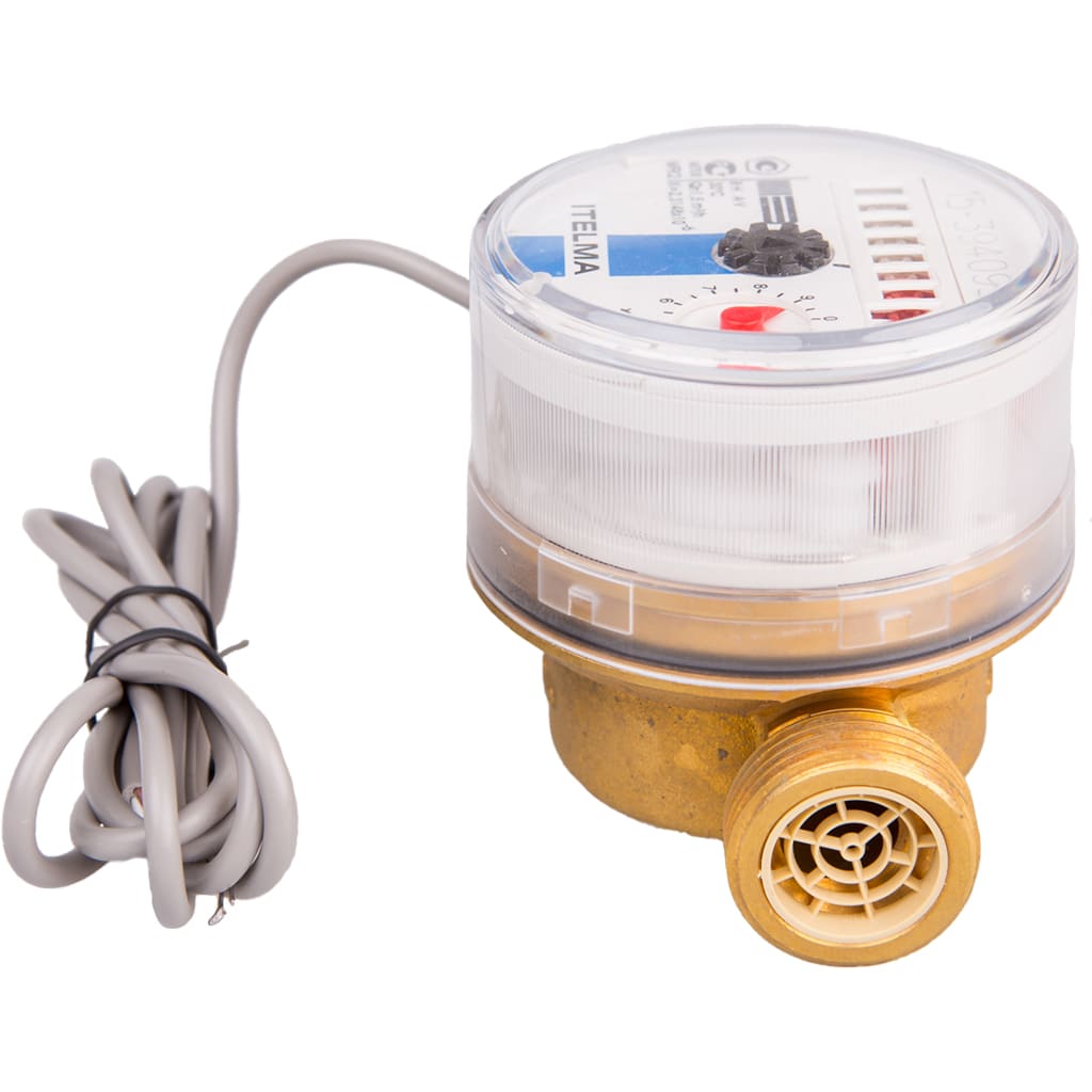 Механический крыльчатый счетчик воды с защитой от пыли и влаги,класс IP68 Ду=15мм,L=110мм,Qном=1,5м3/ч,ХВС,имп вых (Геркон),класс защиты от пыли и влаги IP68, WFK24.D110-0-R-L-10-IP68