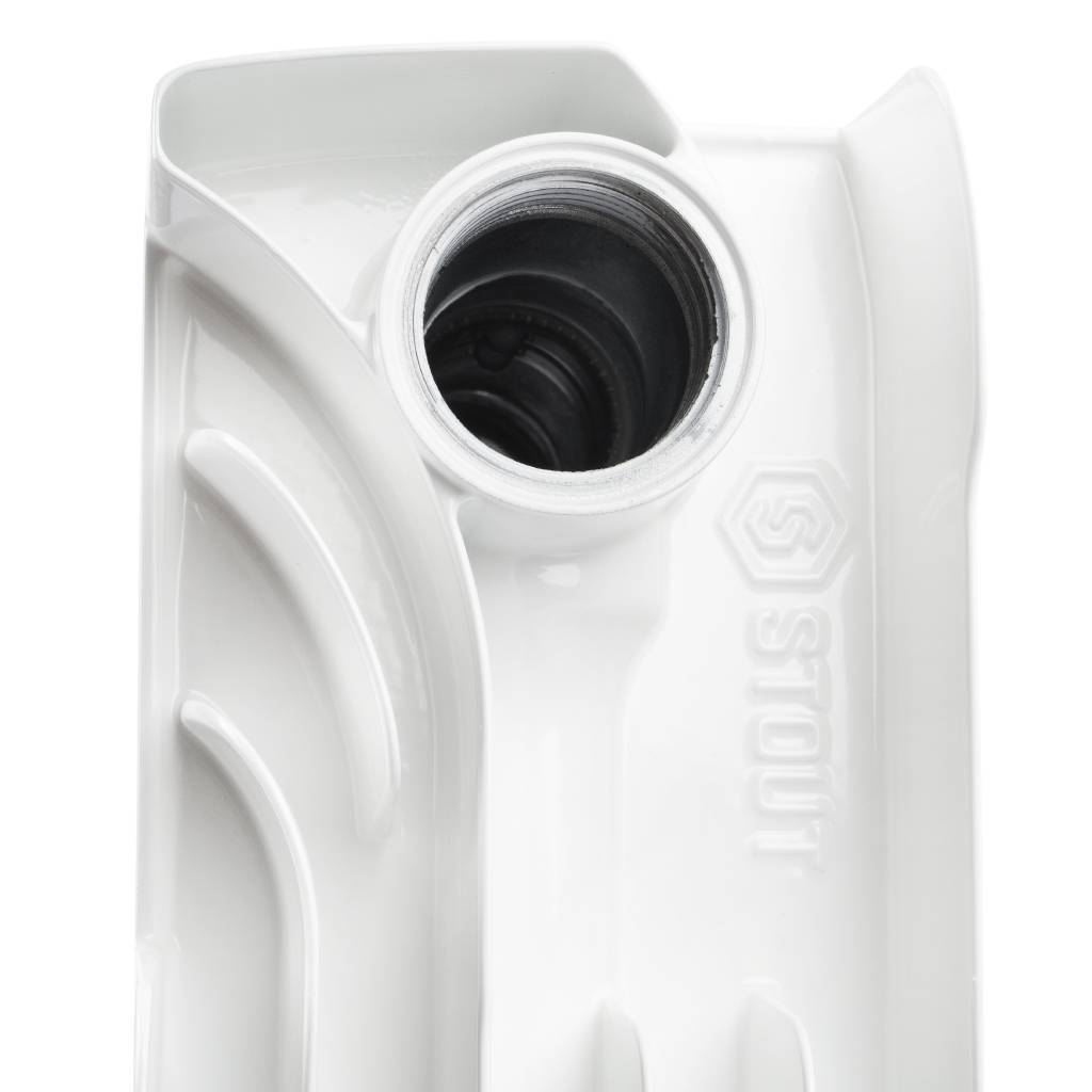 Радиатор биметаллический STOUT Space 350 4 секции боковое подключение RAL9016, SRB-0310-035004