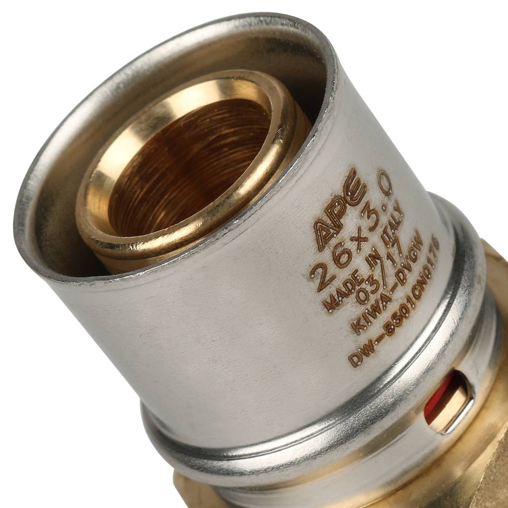 Переходник STOUT с наружной резьбой 1 х26 для металлопластиковых труб прессовой, SFP-0001-000126