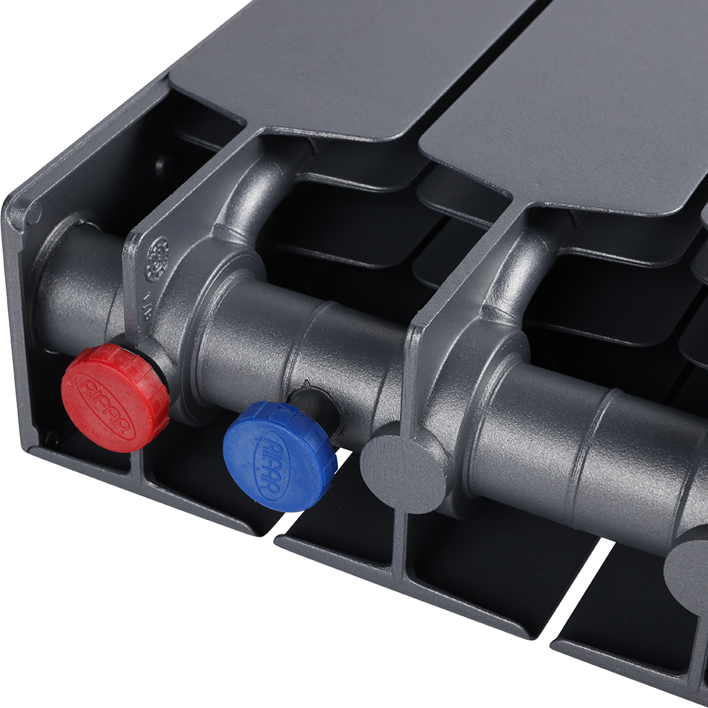 Радиатор биметаллический RIFAR SUPReMO VENTIL 350 SVR 6 секций нижнее правое подключение (Цвет ТИТАН), 4RS35.VR-6-TI