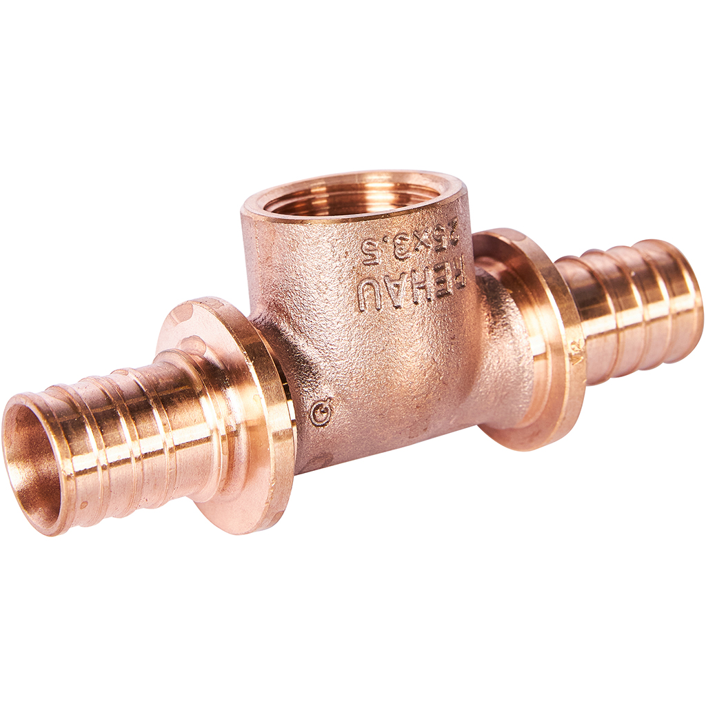 Тройник РЕХАУ RAUTITAN с внутренней резьбой на боковом проходе 25-Rp3/4-25 для труб из сшитого полиэтилена