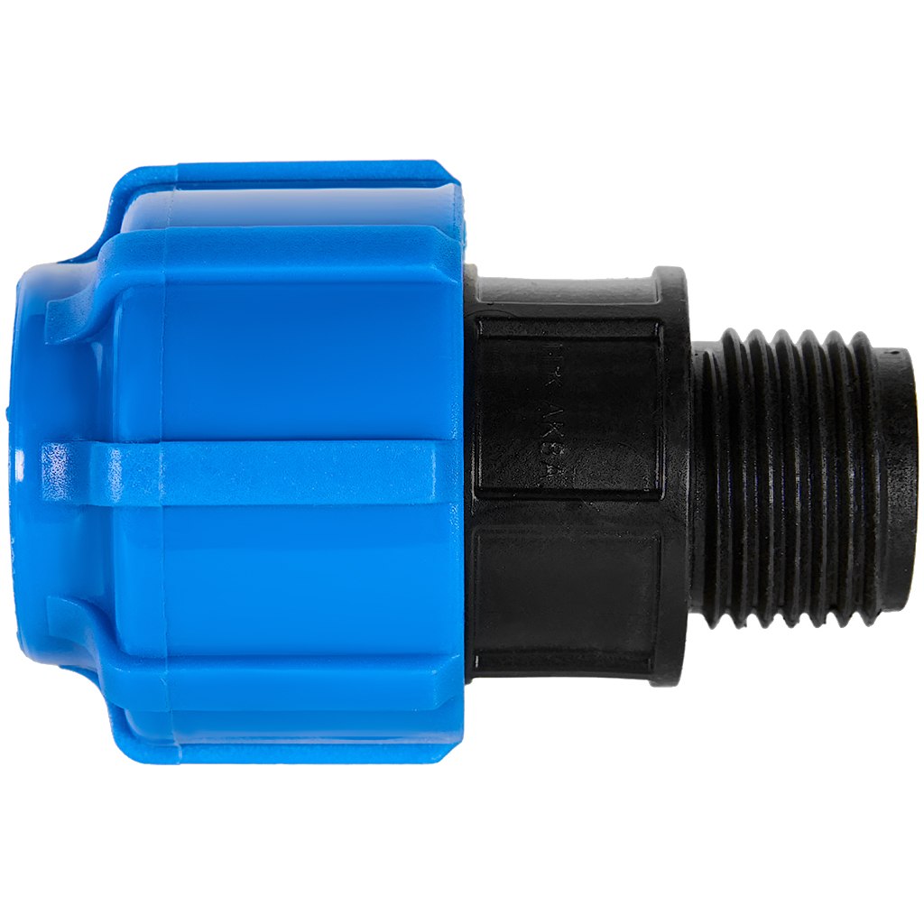 Муфта ПНД Политэк переходная с наружной резьбой 20х1/2 ТПК-АКВА, 50030020