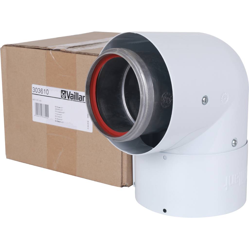 Отвод Vaillant 87гр для труб 80/125, 303610