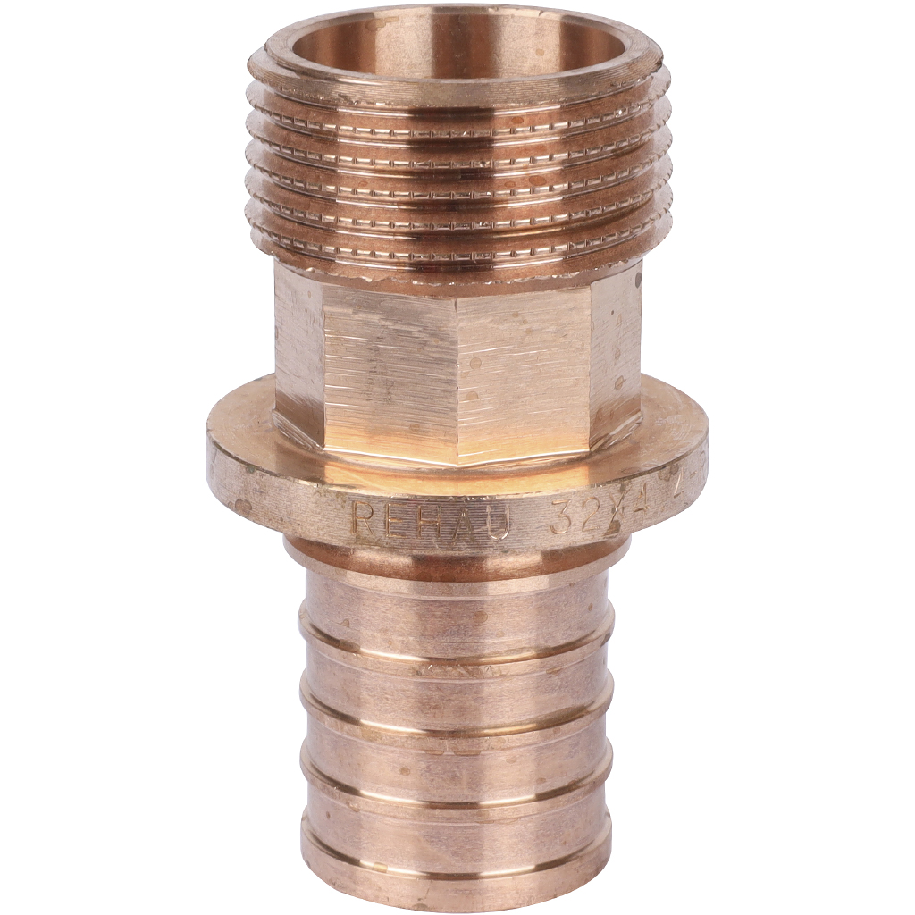 Переходник РЕХАУ RAUTITAN с наружной резьбой 32-R 1 RX+ для труб из сшит полиэтил аксиальный, 14563211001