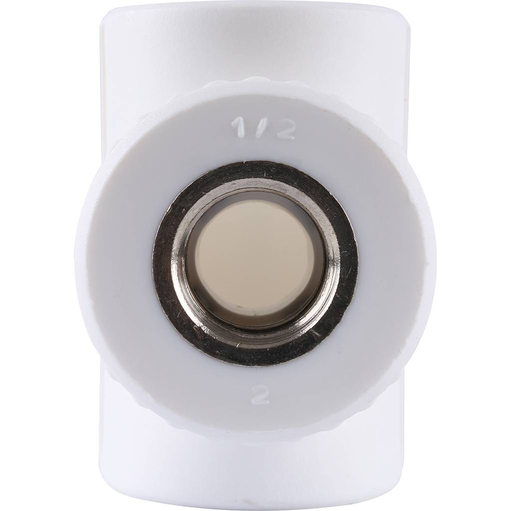 Тройник Kalde с внутренней резьбой 32х1/2 для полипропиленовых труб под сварку (цвет белый)