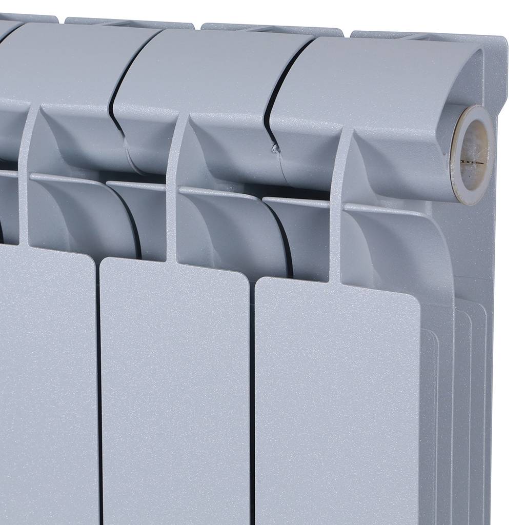 Радиатор биметаллический Global STYLE PLUS 500 12 секций боковое подключение (цвет cod.08 grigio argento opaco metallizzato 2676 (серый)), 155272