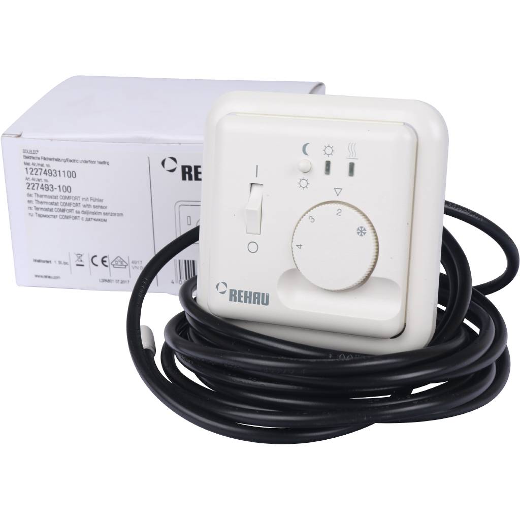 Терморегулятор РЕХАУ Comfort 16 А (функц. таймер, с выносным датчиком тем-ры), 12274931100