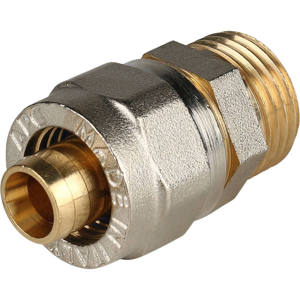 Переходник STOUT с наружной резьбой 1/2 х16 для металлопластиковых труб винтовой, SFS-0001-001216