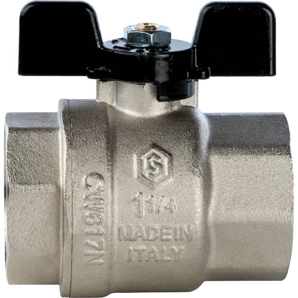 Кран шаровой STOUT полнопроходной, ВР/ВР, ручка бабочка 1 1/4, SVB-0002-000032