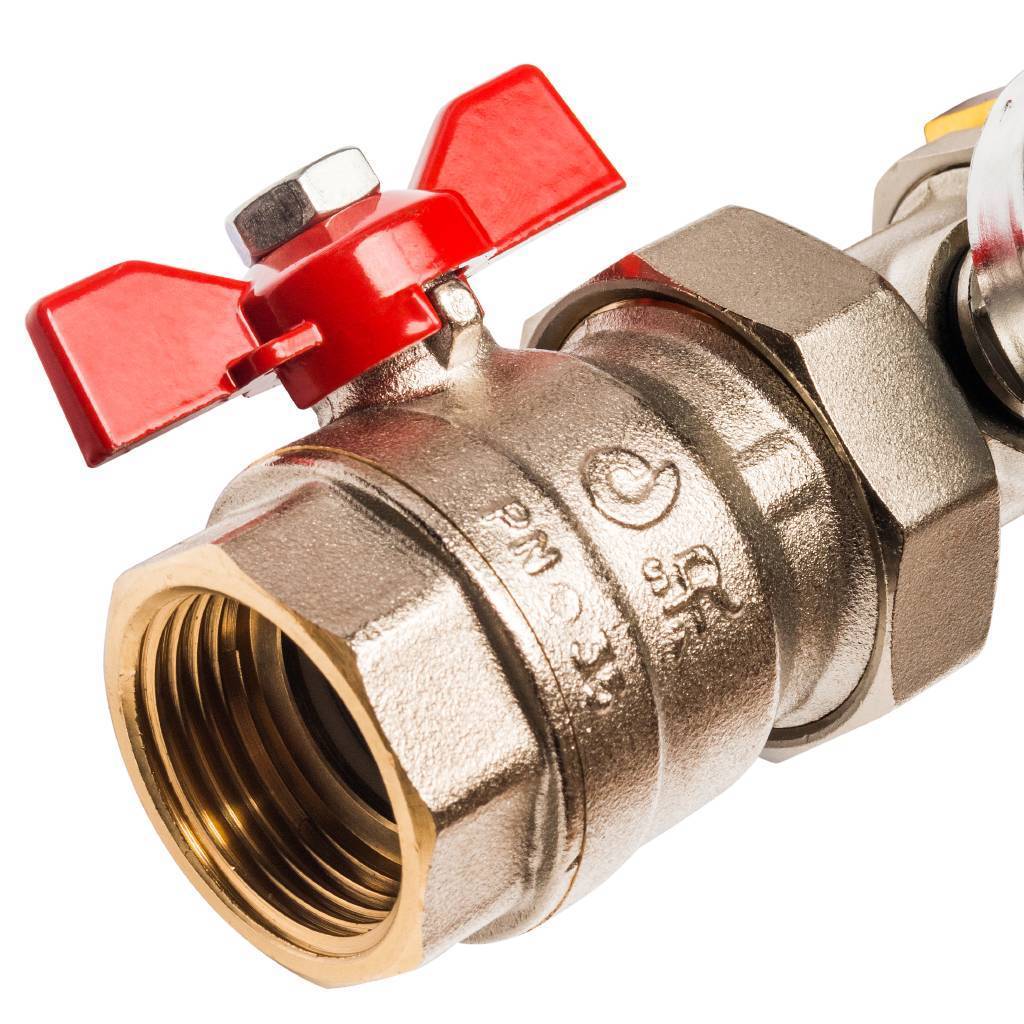 Распределительный коллектор из латуни с расходомерами STOUT 9 выходов, SMB 0473 000009