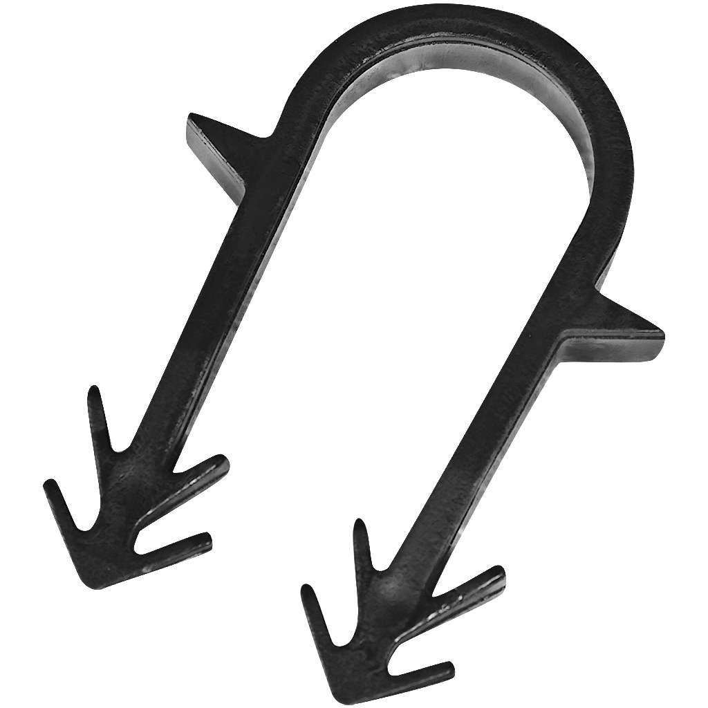 Скоба якорная STOUT для труб диам.16-20мм с двойным гарпуном, цвет черный, 50 мм, SMF-0005-001620
