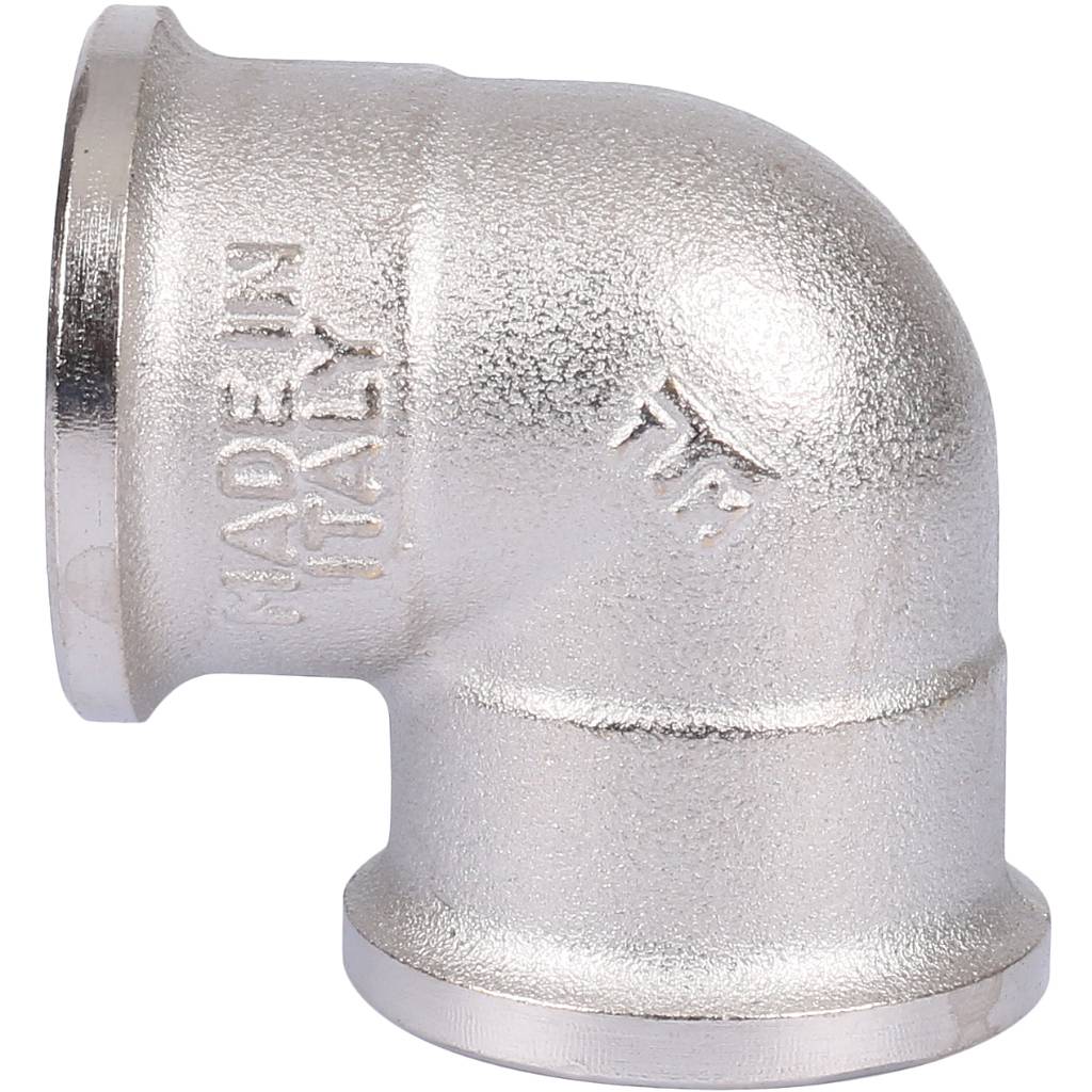 Угольник TIEMME ВВ никелированный 1/2х1/2 для стальных труб резьбовой, 1500133