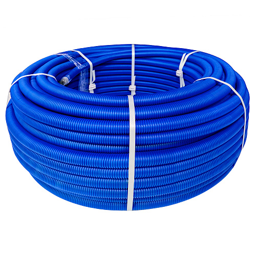 Труба EVOH PE-Xa в гофроизоляции 16х2,2х23, 100м синяя, RTP