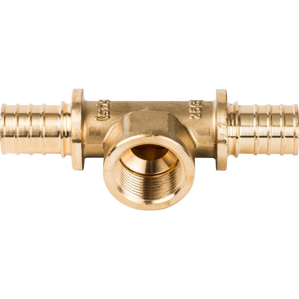 Тройник-переходник STOUT с внутренней резьбой 25xR 3/4 для труб из сшитого полиэтилена аксиальный, SFA-0028-002534