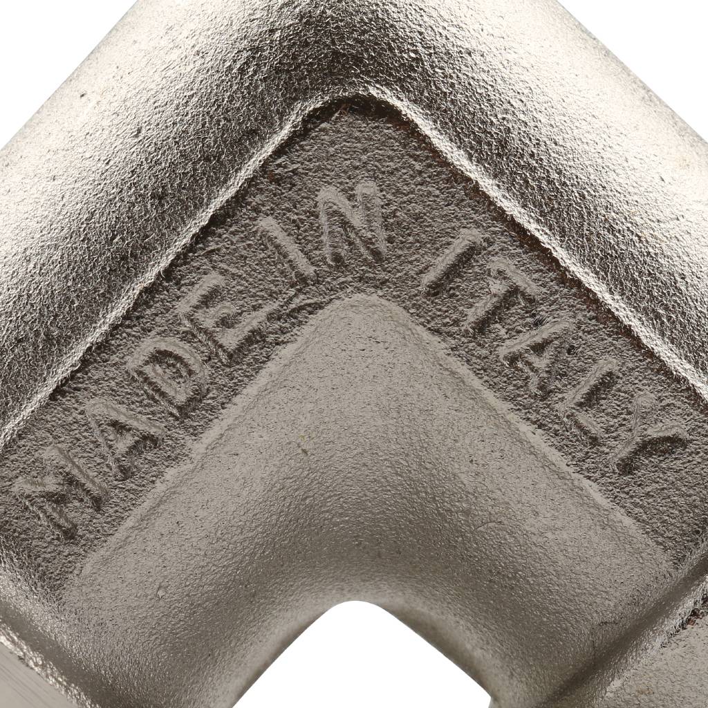 Угольник TIEMME НВ никелированный с упором 1х1, 1500291