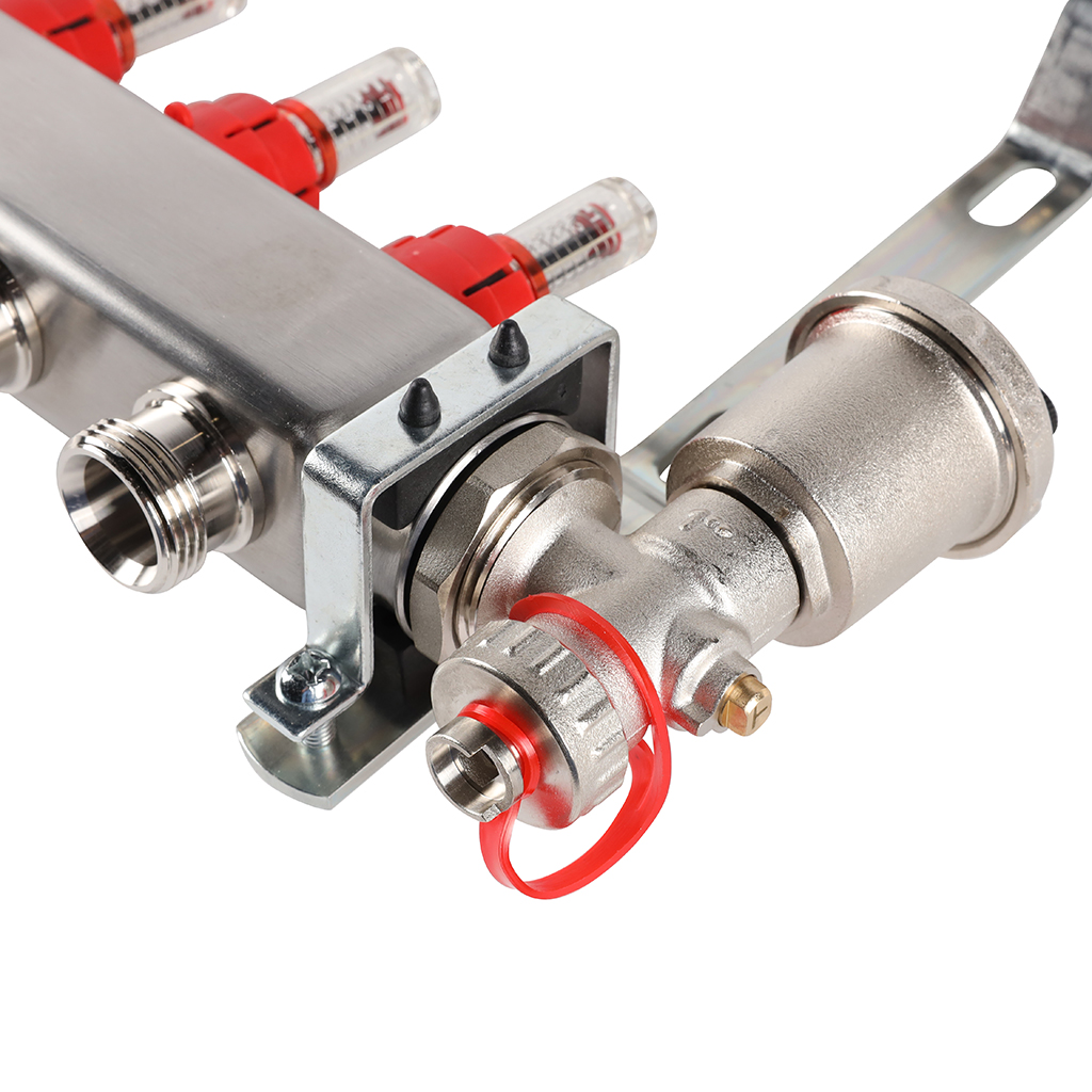 Коллектор из нержавеющей стали в сборе с расходомерами ROMMER 6 выходов