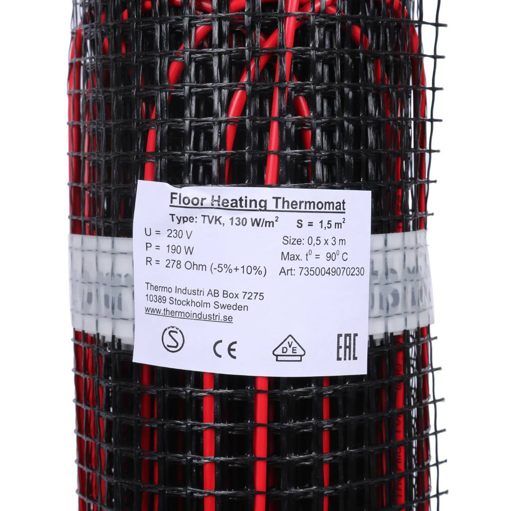 Термомат THERMO 1,5 м.кв (комплект без регулятора), TVK-130-1.5