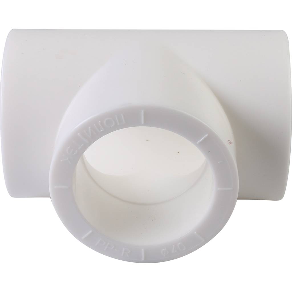 Тройник Политэк d=40 для полипропиленовых труб под сварку (цвет белый)