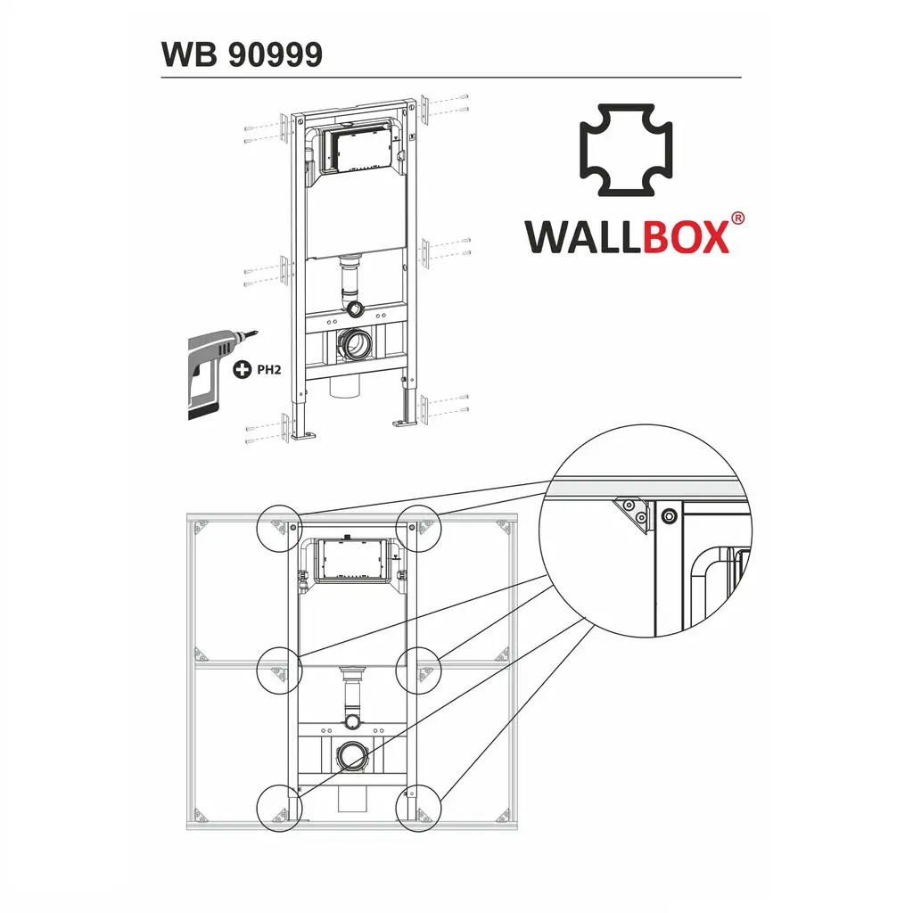 Кронштейны установки модуля инсталляции в профиль WALLBOX (комплект 6 шт)