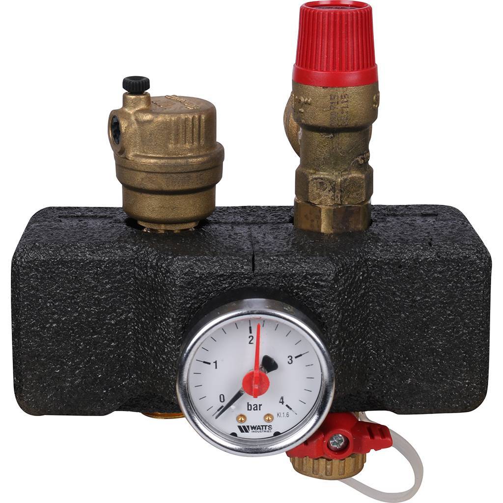 Группа безопасности 3 бара, манометр, воздухоотводчик в теплоиз. Vaillant