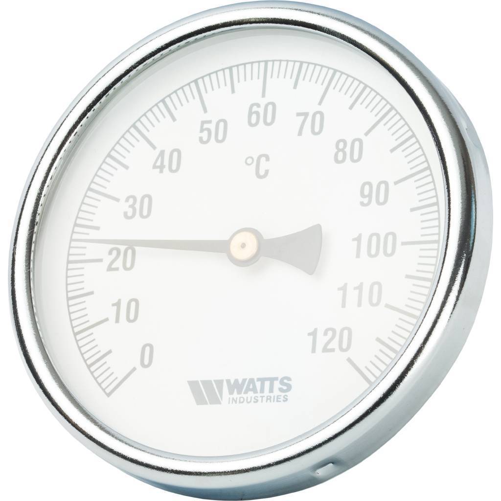 Термометр биметаллический WATTS с погружной гильзой 100 мм