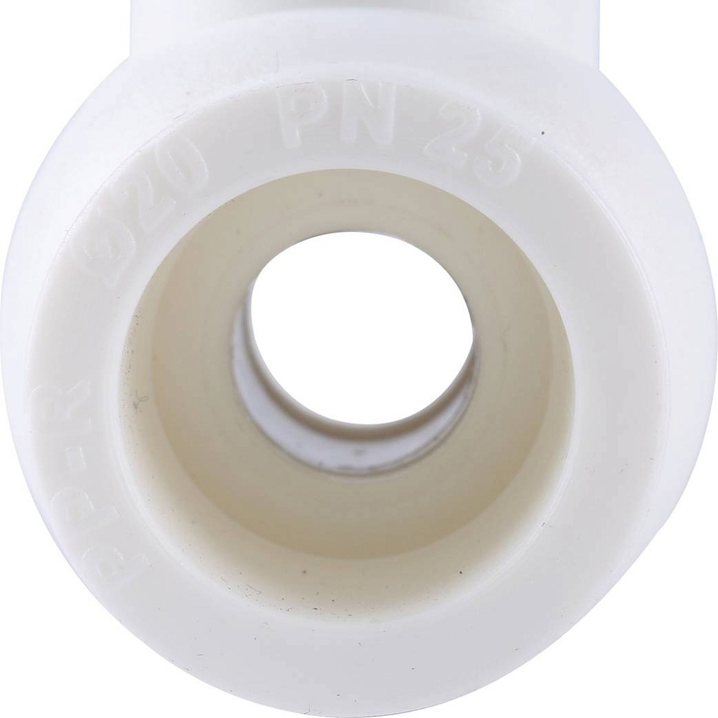 Мини-кран шаровой Kalde для полипропиленовых труб d=20 для полипропиленовых труб под сварку (цвет белый), 3242-vlm-200001