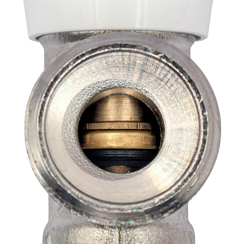 Вентиль угловой удлиненный, латунь 1/2х3/4, еврослот, никель, РТП