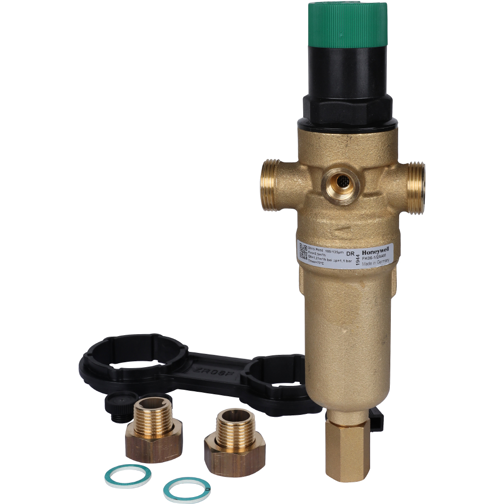 Honeywell (Resideo Braukmann) с редуктором, на горячую воду, 100 мкм, 1/2, FK06-1/2AAM