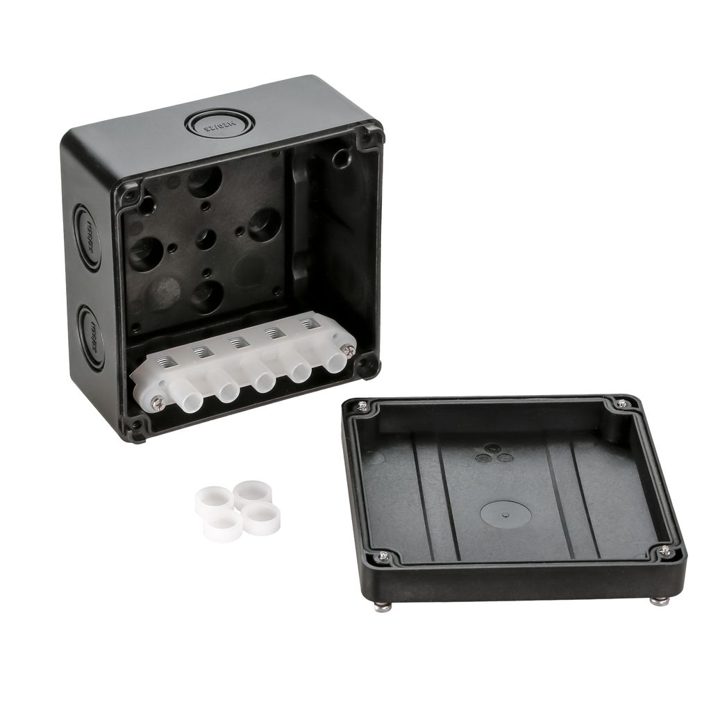 Коробка распределительная Ридан M BOX, 110х110х67 мм, IP66/IP67, черная, 21RT0929R