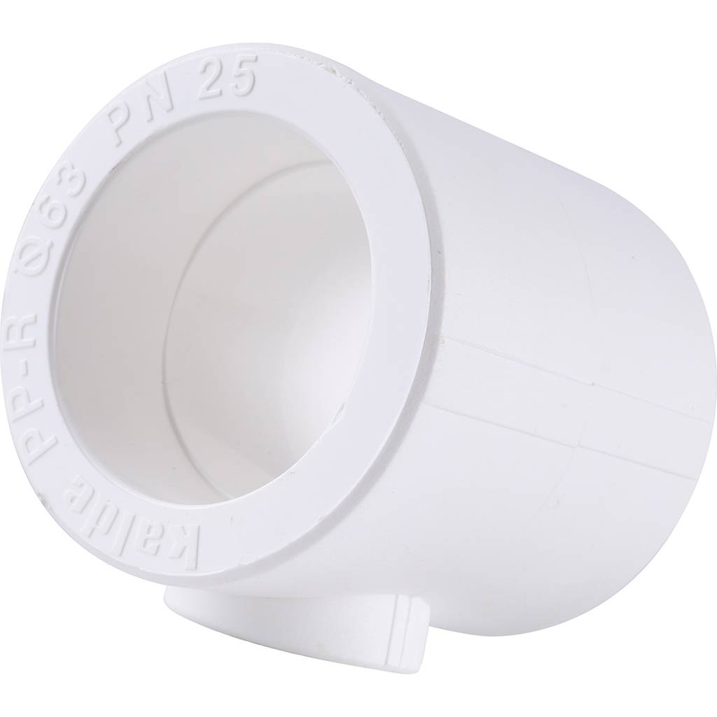 Тройник переходной Kalde 63x20x63 для полипропиленовых труб под сварку (цвет белый), 3212-tio-632063