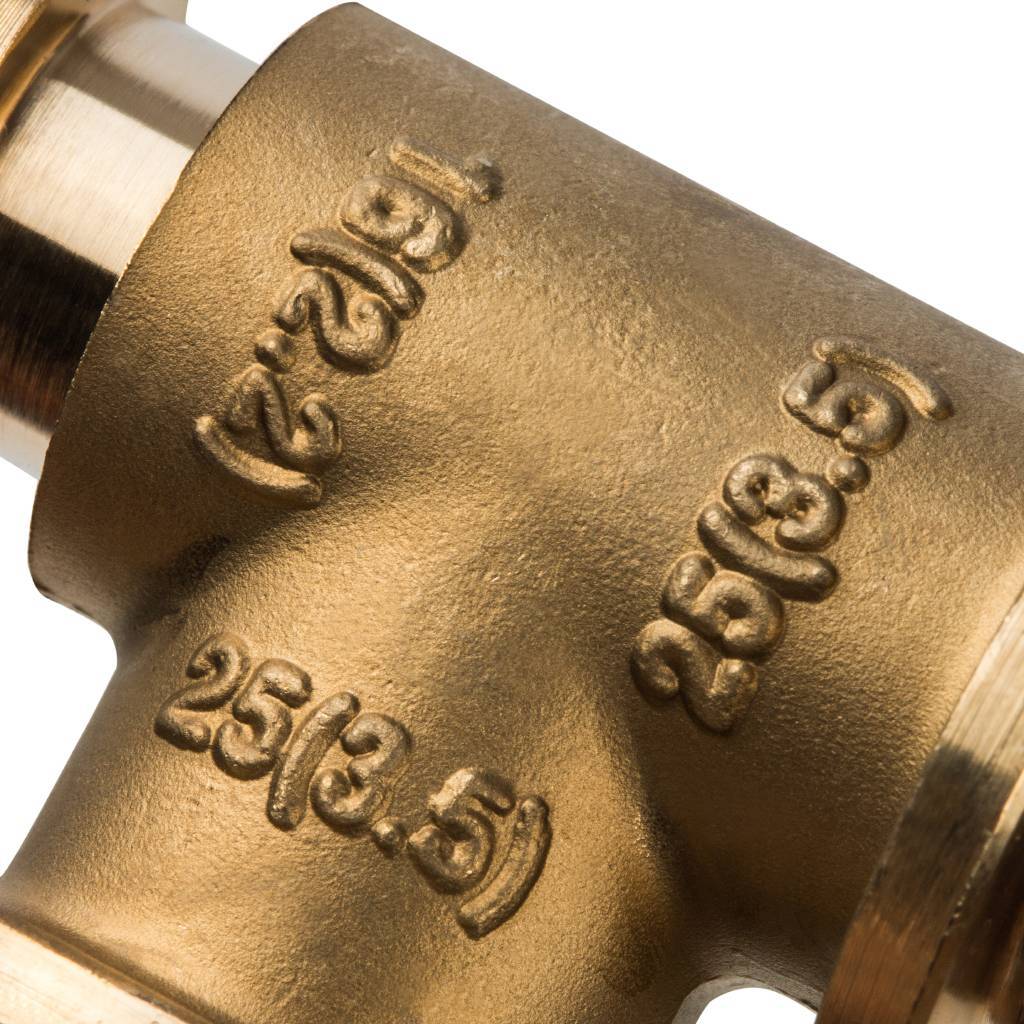 Тройник переходной STOUT 25x25x16 для труб из сшитого полиэтилена аксиальный, SFA-0014-252516