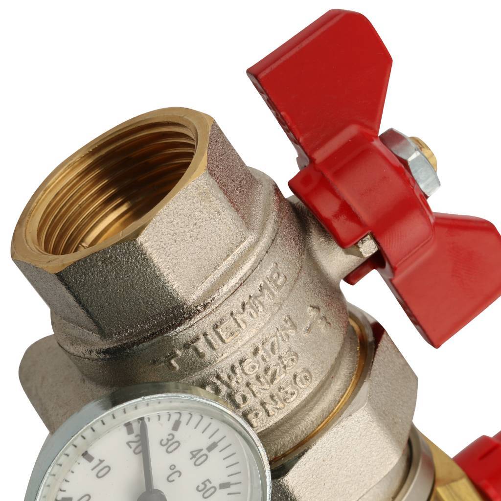 Коллектор в сборе с расходомерами на 10 выходов TIEMME 1х3/4 ЕК