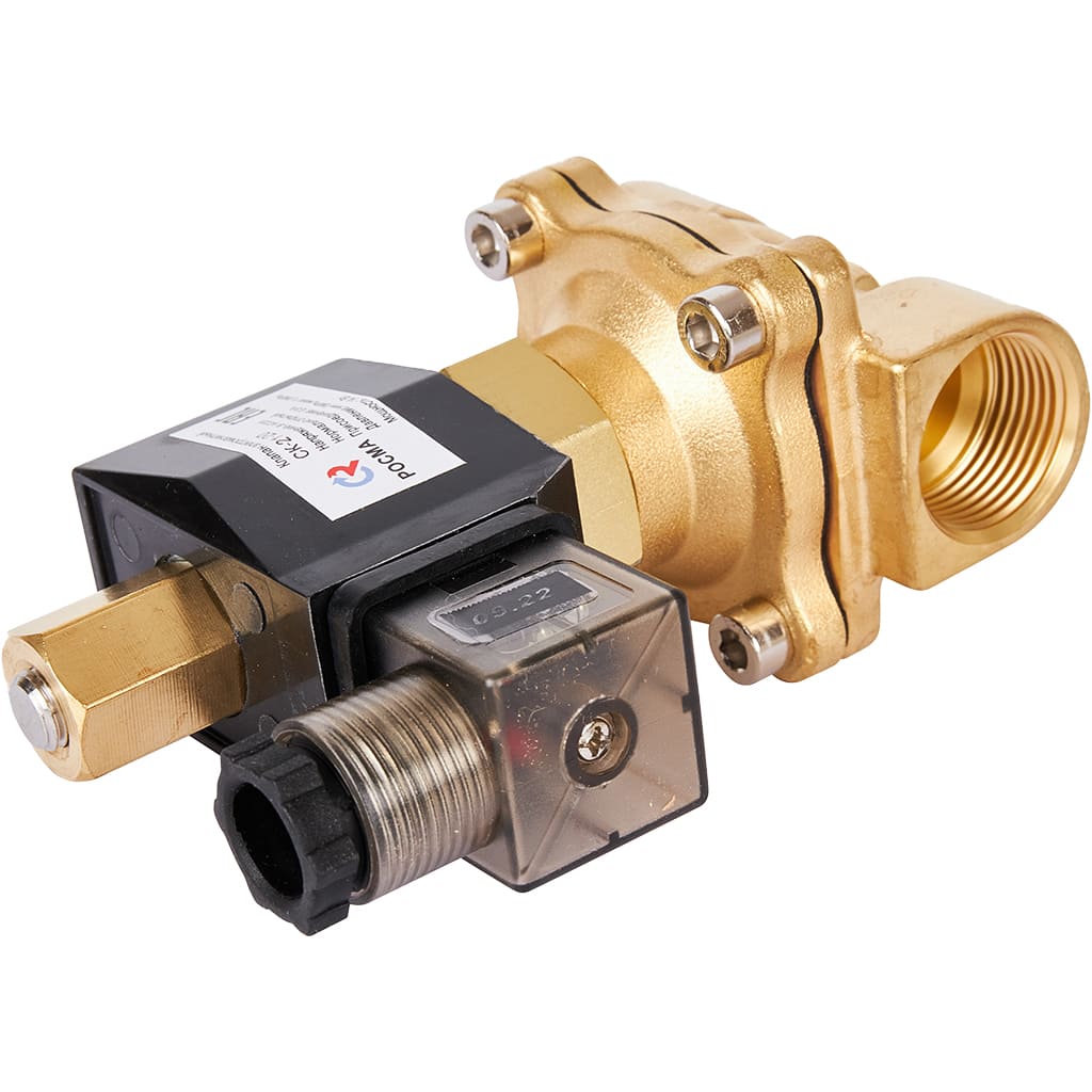 Клапан электромагнитный (соленоидный) двухходовой РОСМА СК-21-20 нормально открытый НО, АС 220В,G3/4, Ду20, 00000012957