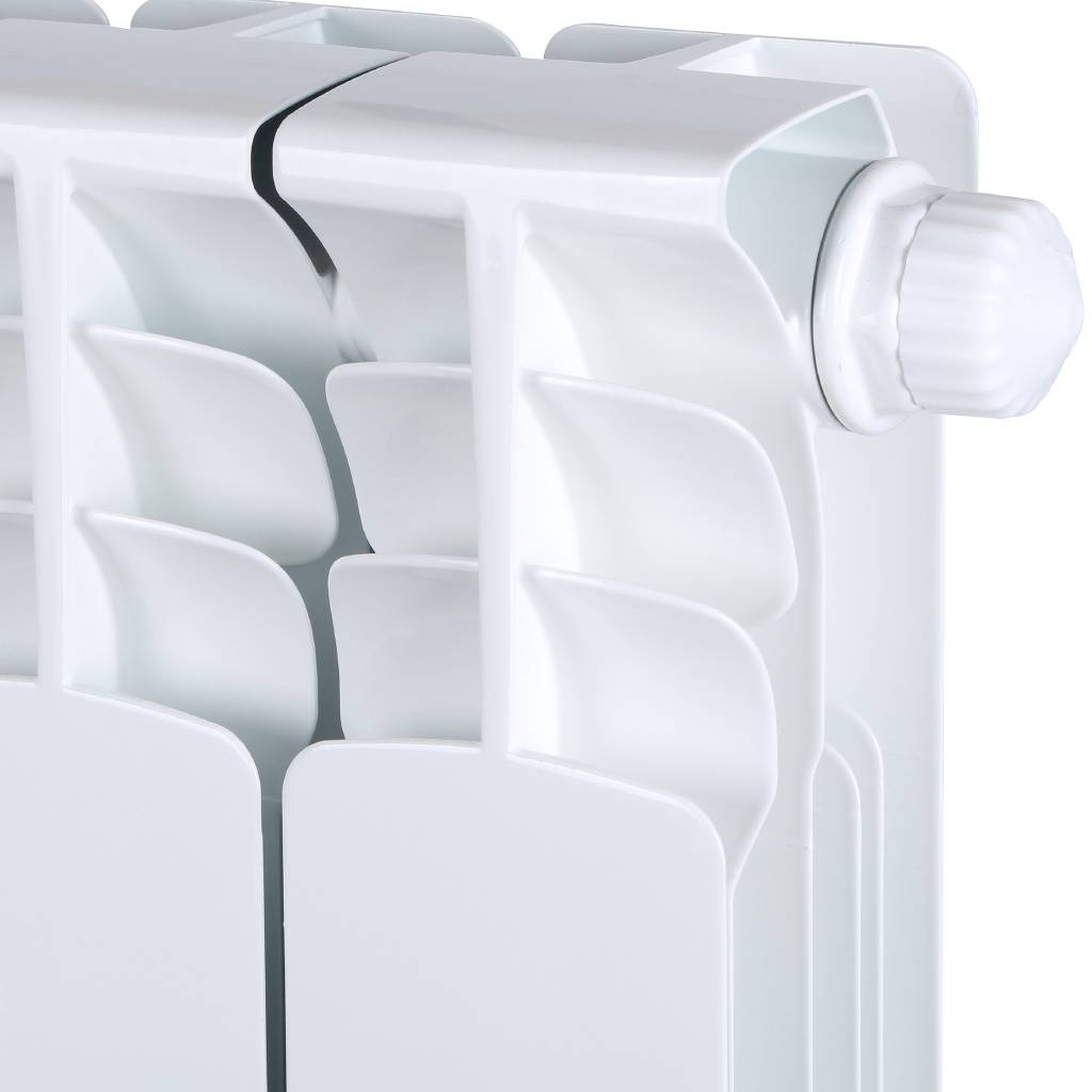 Радиатор биметаллический STOUT Space 500 12 секций нижнее правое подключение RAL9016