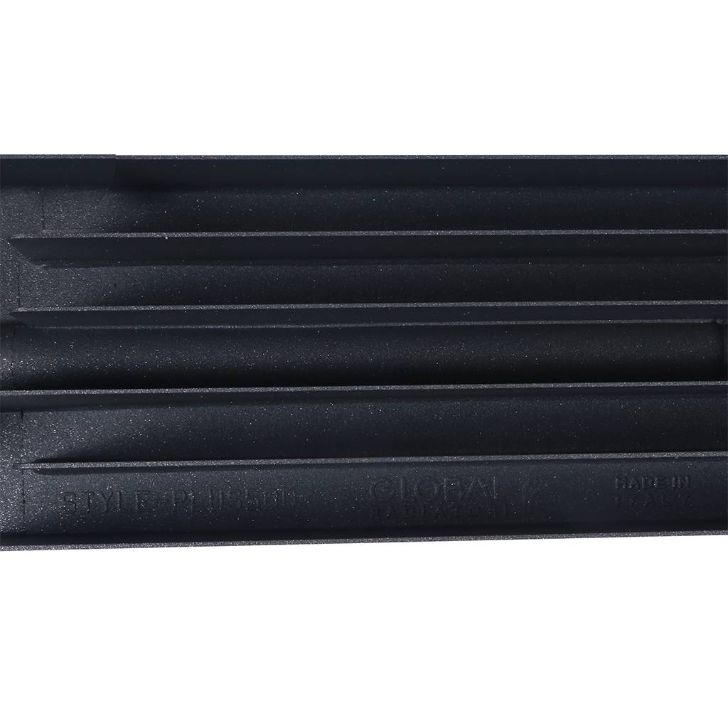 Радиатор биметаллический Global STYLE PLUS 500 6 секции боковое подключение (цвет cod.07 grigio scuro opaco mettalizzato 2748 (черный))