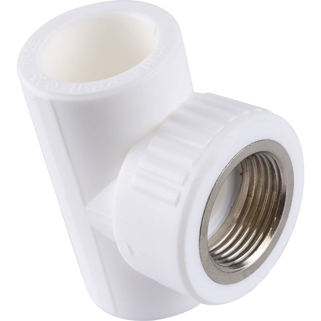 Тройник Kalde с внутренней резьбой 25х3/4 для полипропиленовых труб под сварку (цвет белый), 3222-tfo-250c25
