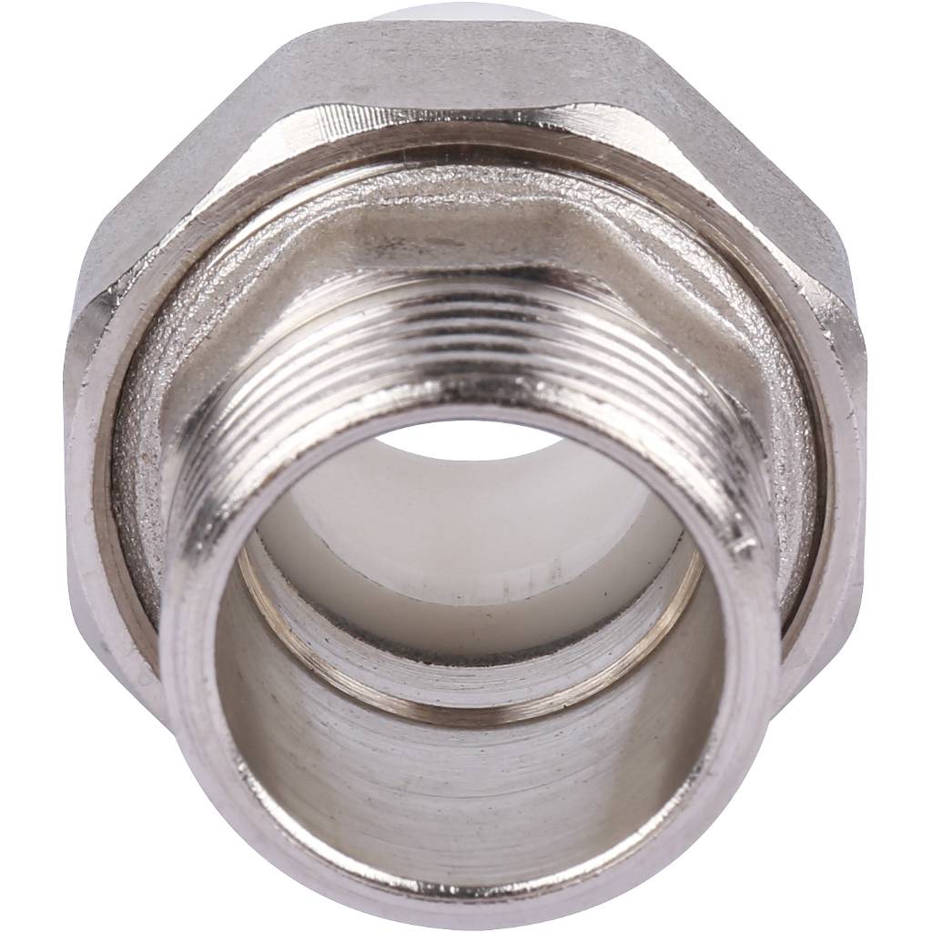 Муфта разъемная Kalde 20х3/4 с наружной резьбой серии ЕСО для полипропиленовых труб под сварку (цвет белый)