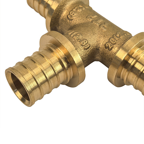 Тройник аксиальный, латунь,20, желтый, RTP