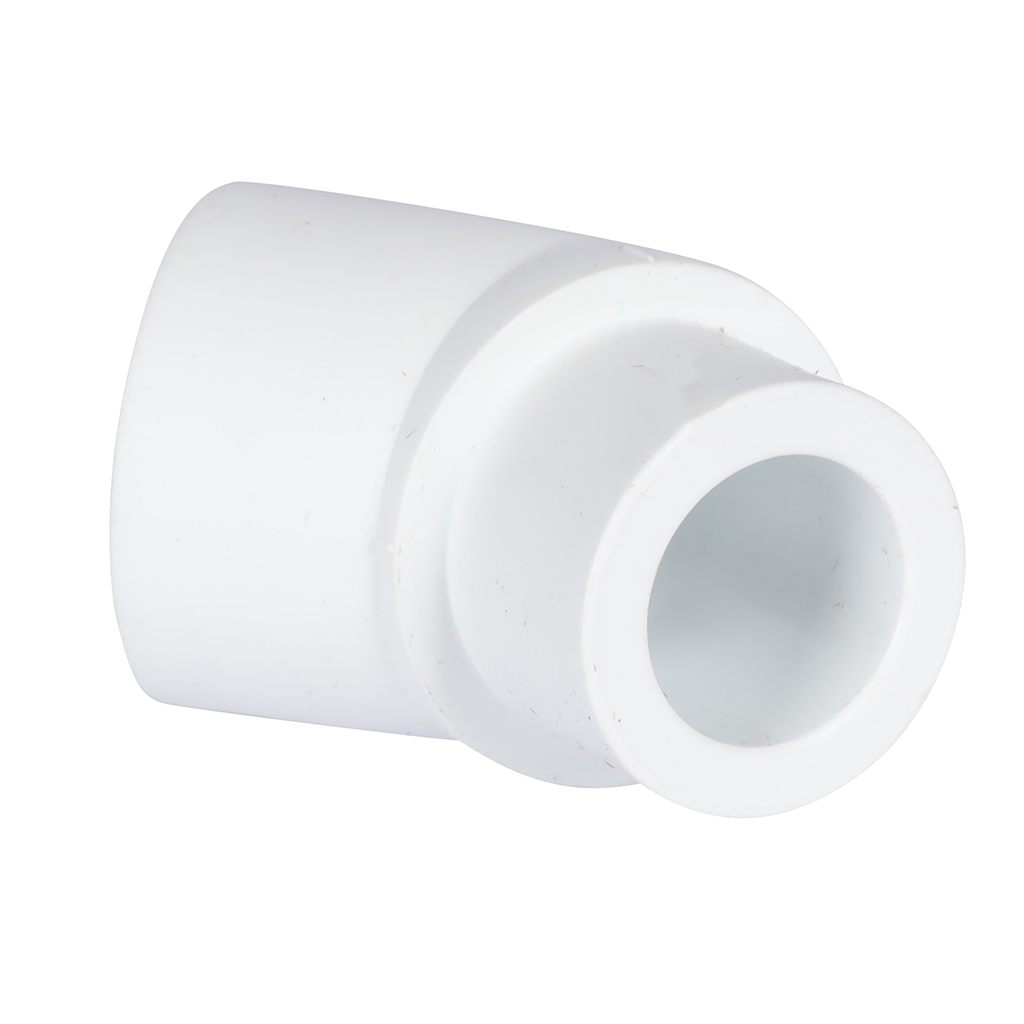 Угольник Политэк d=25 45* внутр./наруж. для полипропиленовых труб под сварку (цвет белый)