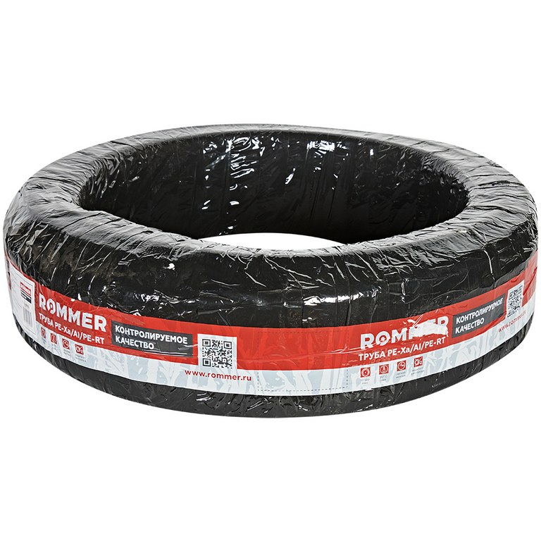 Труба стабильная ROMMER 25х3,7 (бухта 50 метров) PE-Xa/Al/PE-RT, серая, RPS-0001-002537