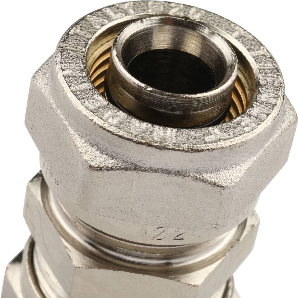 Муфта TIEMME соединительная (20.х2.0) для металлопластиковых труб винтовой, 1600024