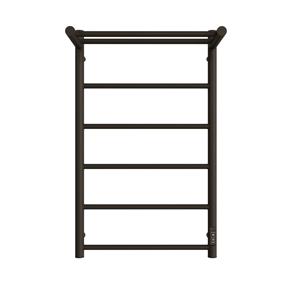 Полотенцесушитель STOUT электрический JAZZ round 80*50 Черный матовый с полкой, SHQ-J2RR-F08050