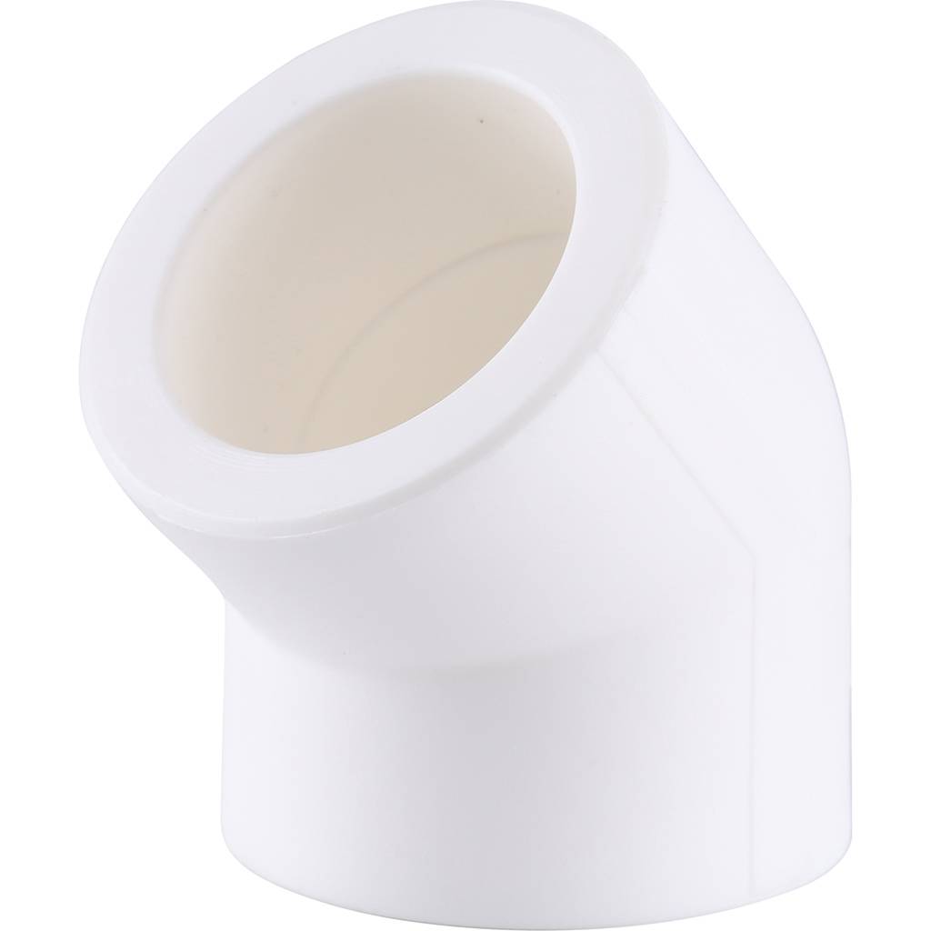 Угольник 45* Kalde d=32 для полипропиленовых труб под сварку (цвет белый), 3212-elb-320045