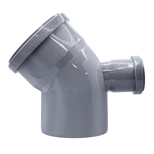 Отвод фронтальный с выходом в тыл ВК ПП 110/50х45, серый,РТП