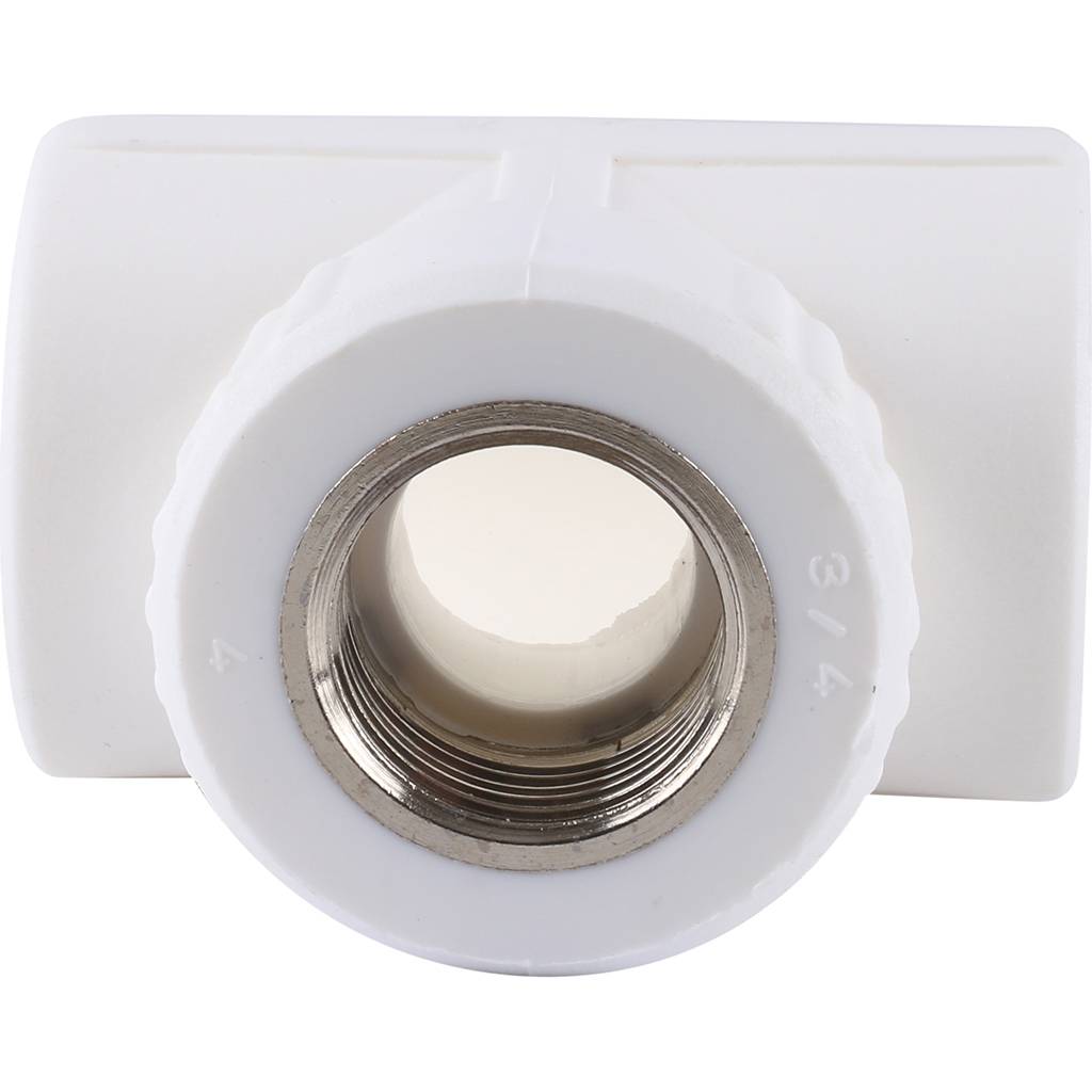 Тройник Kalde с внутренней резьбой 32х3/4 для полипропиленовых труб под сварку (цвет белый), 3222-tfo-320c32